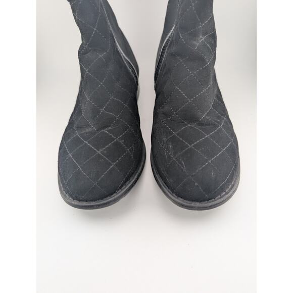Stuart Weitzman Girls Size 3 Black Riding Boots Quilted 14" Knee High - Picture 5 of 11